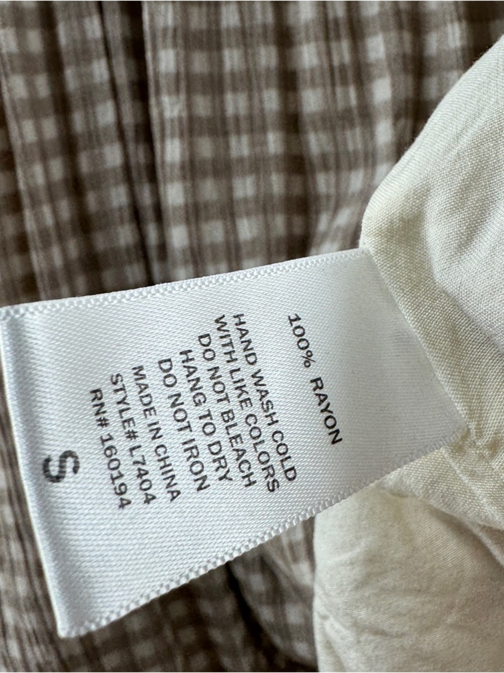 Beige Cream Gingham Dress – Women’s Small - Picture 4 of 8